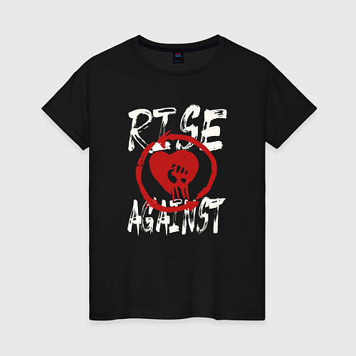 Женская футболка Rise against панк рок группа / Черный – фото 1