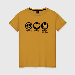 Женская футболка Мир любовь и рок