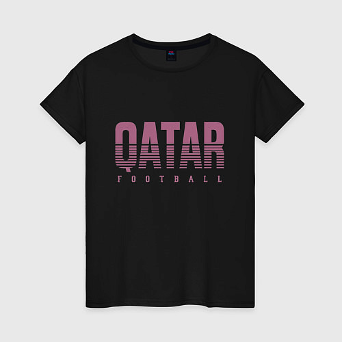 Женская футболка Qatar - football / Черный – фото 1