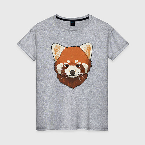 Женская футболка Голова милой красной панды / Меланж – фото 1