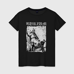 Женская футболка Burzum скандинавский бог Один с волками и вороном