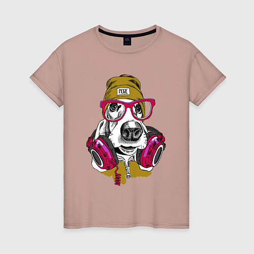 Женская футболка Dj dog / Пыльно-розовый – фото 1