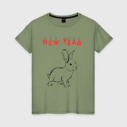 Женская футболка New year rabbit