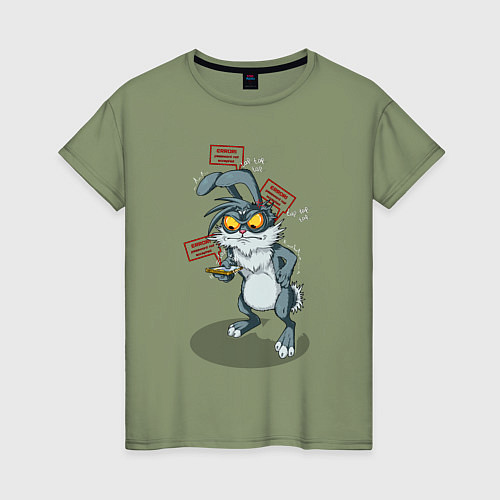 Женская футболка Смарт кролик / Авокадо – фото 1