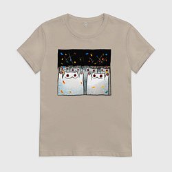 Женская футболка Мрачные коты празднуют