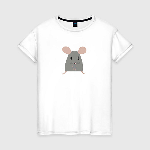 Женская футболка Минималистичная мышь / Белый – фото 1