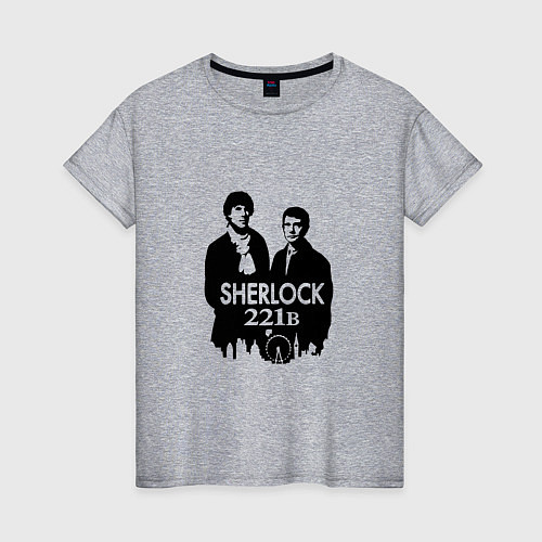 Женская футболка Sherlock 221B / Меланж – фото 1