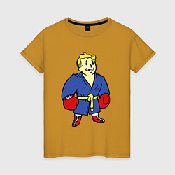 Футболка хлопковая женская Vault boy - boxer, цвет: горчичный