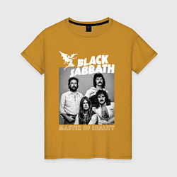 Футболка хлопковая женская Black Sabbath rock, цвет: горчичный