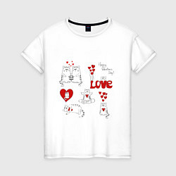 Женская футболка Happy valentines day love