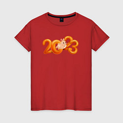 Женская футболка 2023 - надпись с кроликом