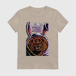 Футболка хлопковая женская Blink bear, цвет: миндальный