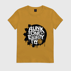 Футболка хлопковая женская Blink one eighty two, цвет: горчичный