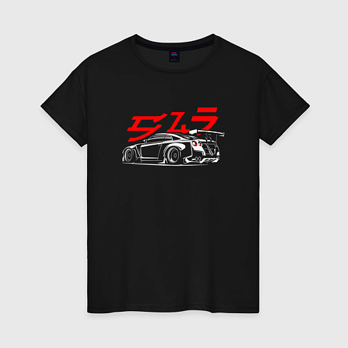 Женская футболка Nissan GTR art / Черный – фото 1