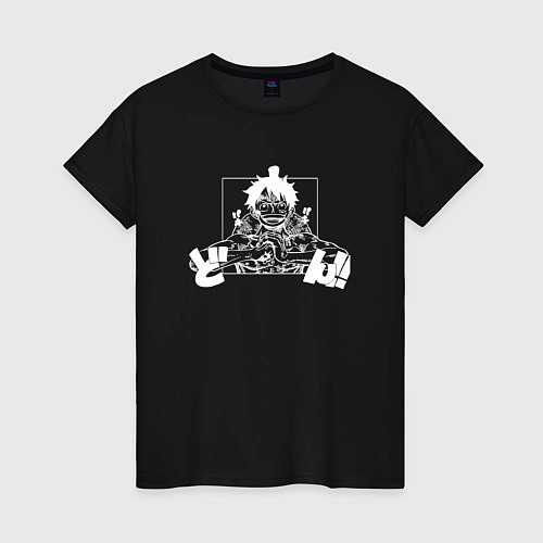 Женская футболка Luffy Monkey D art / Черный – фото 1