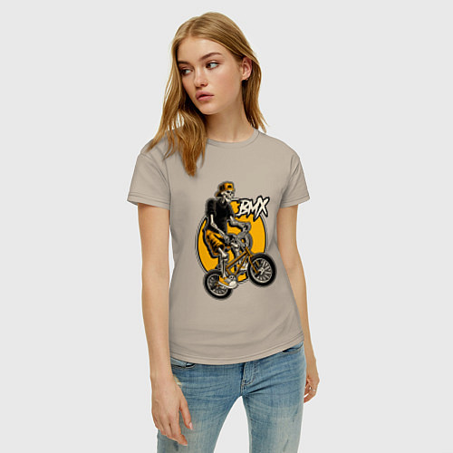 Женская футболка BMX rider / Миндальный – фото 3