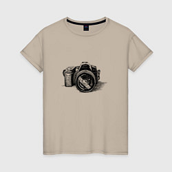 Женская футболка Рисунок фотоаппарата