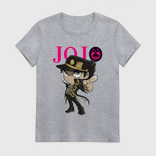 Женская футболка Дзётаро Кудзё - character - stylization / Меланж – фото 1