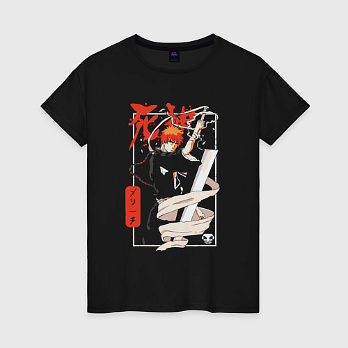 Женская футболка Ичиго с банкаем / Черный – фото 1