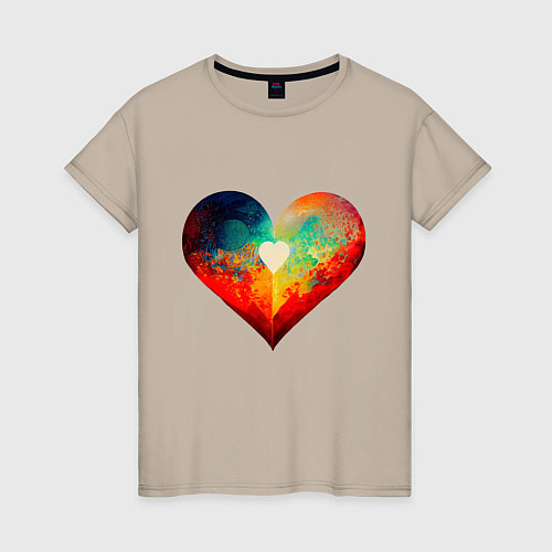 Женская футболка My Heart / Миндальный – фото 1