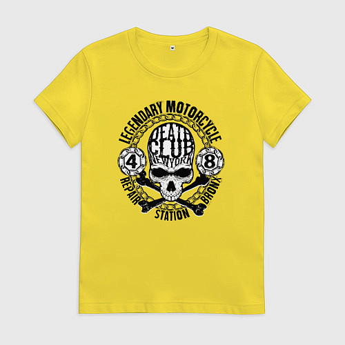 Женская футболка Череп с костями и цепи / Желтый – фото 1