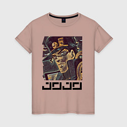 Женская футболка Дзётаро Кудзё - manly face