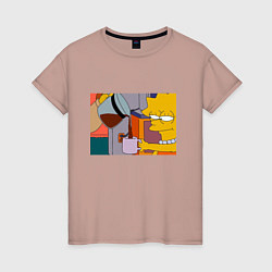 Женская футболка Лиза Симпсон и кофе