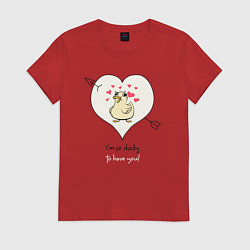 Футболка хлопковая женская Im so ducky to have you, цвет: красный