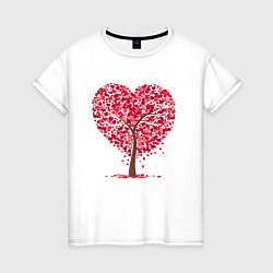Женская футболка Дерево в виде сердца