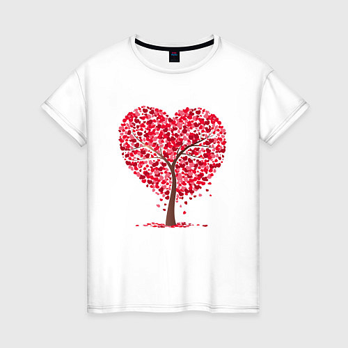 Женская футболка Дерево в виде сердца / Белый – фото 1