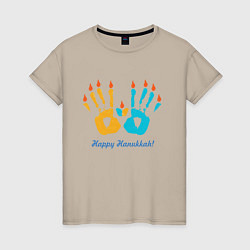 Женская футболка Отпечатки детских рук на Хануку