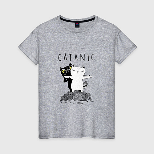 Женская футболка Catanic quote / Меланж – фото 1