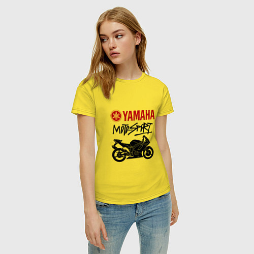 Женская футболка Yamaha - motorsport / Желтый – фото 3