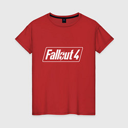 Футболка хлопковая женская Fallout 4 - computer game - action, цвет: красный