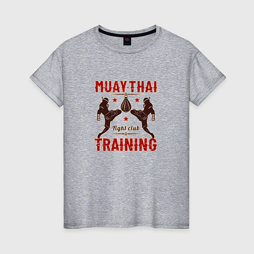 Женская футболка Тайский Бокс - тренинг / Меланж – фото 1