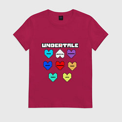 Футболка хлопковая женская Undertale - души 8 людей, цвет: маджента