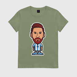 Футболка хлопковая женская Little Messi, цвет: авокадо