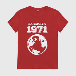 Женская футболка На Земле с 1971 с краской на темном