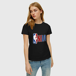 Футболка хлопковая женская NBA - big logo, цвет: черный — фото 2