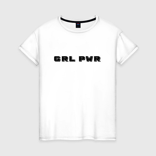 Женская футболка GRL PWR арт / Белый – фото 1