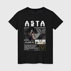 Женская футболка Аста Черный клевер
