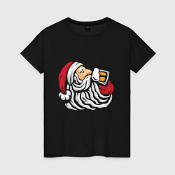 Женская футболка Пиво и Санта