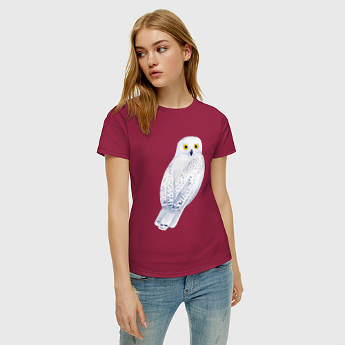 Женская футболка Белая полярная сова / Маджента – фото 3