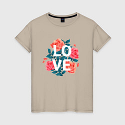 Женская футболка Love в цветах