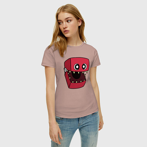 Женская футболка Бокси Бу: Поппи Плейтайм / Пыльно-розовый – фото 3