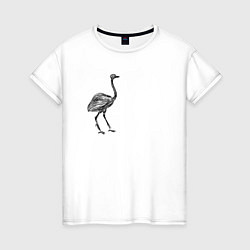 Женская футболка Набросок страуса
