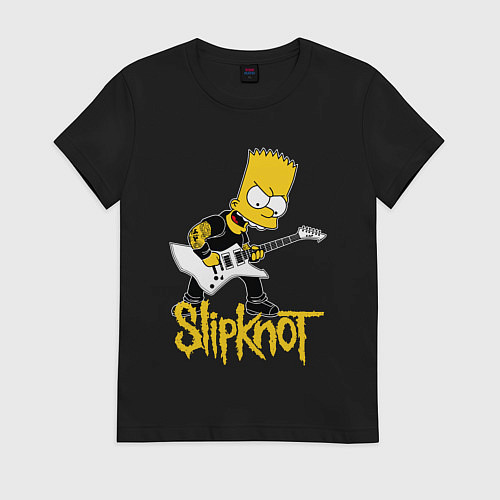 Женская футболка Slipknot Барт Симпсон рокер / Черный – фото 1