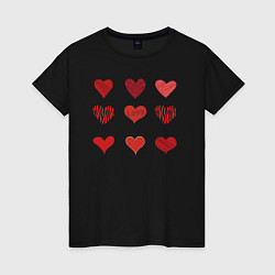 Женская футболка Сердца паттерн