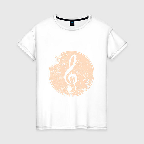 Женская футболка Музыка - скрипичный ключ / Белый – фото 1