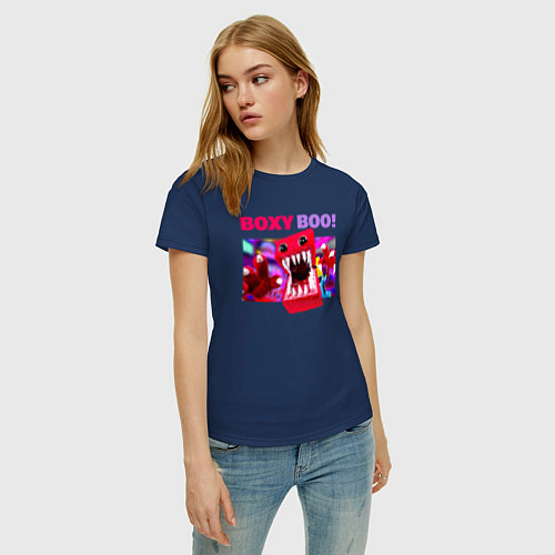 Женская футболка Project Playtime Бокси Бу обнимашки / Тёмно-синий – фото 3